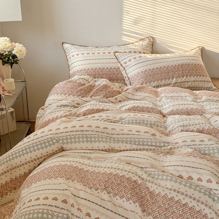 91家纺网 家纺一手货源 找家纺 （总）2025全棉双层纱贝壳边四件套