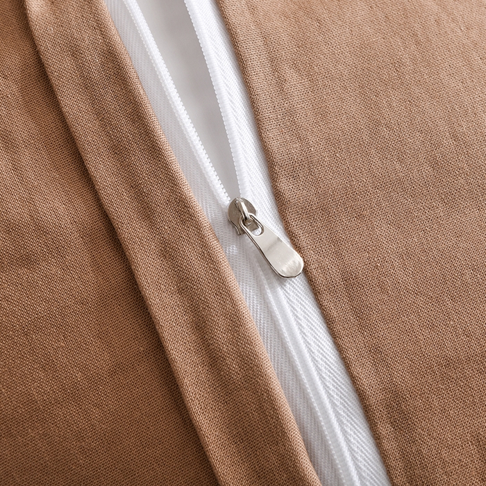 91家纺网 家纺一手货源 找家纺 2025新款A类纯棉双层纱皱皱纱花边四件套（复古风） 烟雨江南-咖