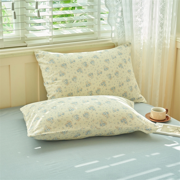 91家纺网 家纺一手货源 找家纺 金鹰 2025新款A类纯棉双层纱大豆夏被四件套全棉夏凉被空调被 花漾