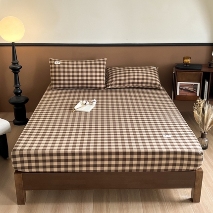 21度C 2025复古风全棉母婴级床笠 夏沫咖