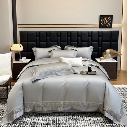 91家纺网 家纺一手货源 找家纺 （总）家居1号家纺 2025新款长绒棉边条刺绣四件套威尼斯系列