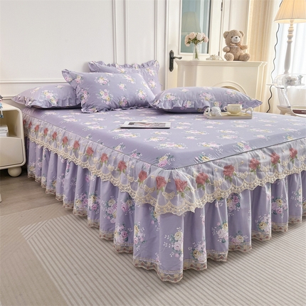 91家纺网 家纺一手货源 找家纺 （总） 十个点 2025新款全棉纯棉蕾丝花边床裙