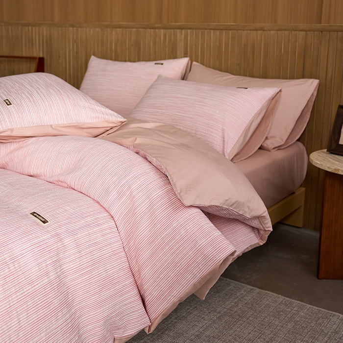 91家纺网 家纺一手货源 找家纺 安莱生活 2025 全棉立体色织提花四件套 摩卡粉