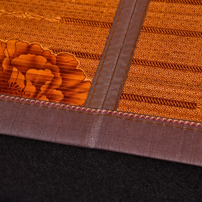 91家纺网 家纺一手货源 找家纺 苏迪凉席竹席2025新款竹席凉席冰丝席碳化双面印花藤草席 蝶恋花-棕