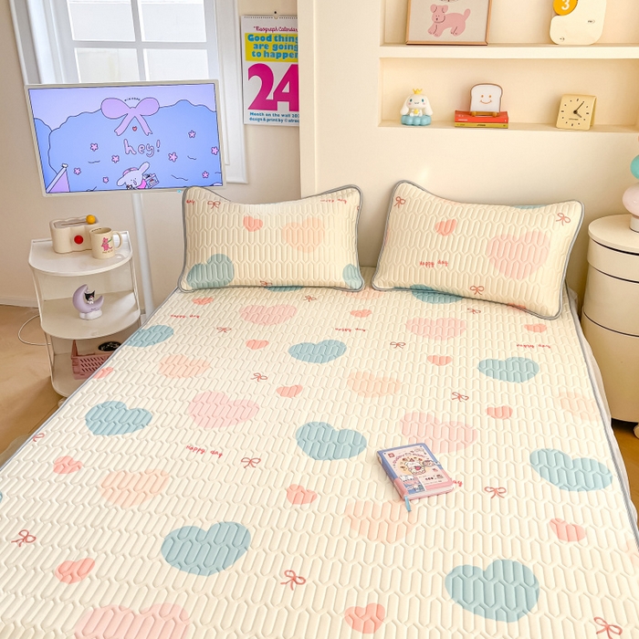 91家纺网 家纺一手货源 找家纺 川悦生活 2025新款小阪凉感丝印花凉席 幸福芙蕾