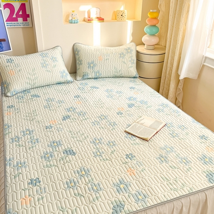 川悦生活 2025新款小阪凉感丝印花凉席 水色花语