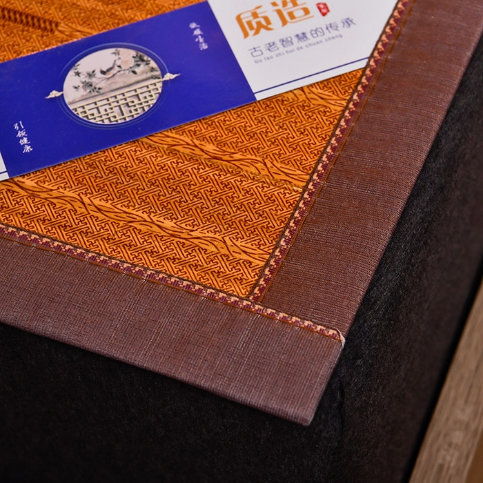 91家纺网 家纺一手货源 找家纺 苏迪凉席竹席2025新款竹席凉席冰丝席碳化双面印花藤草席 蝶恋花-棕