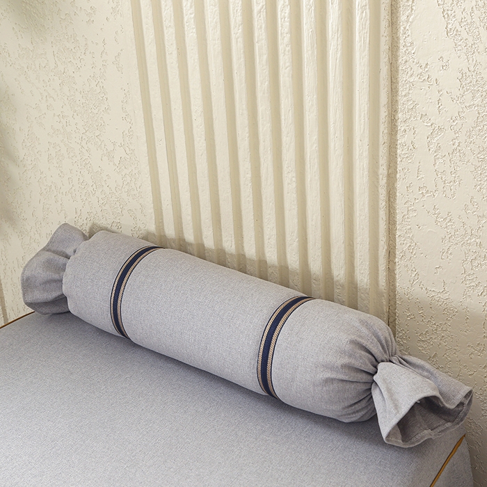 91家纺网 家纺一手货源 找家纺 芙怡 2025春夏新款8023款棉麻绒贴花美 容床罩-花漾系列 花漾-灰