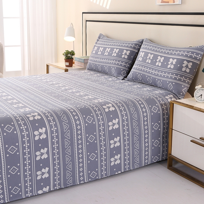 91家纺网 家纺一手货源 找家纺 望淮家纺 2025新款老粗布凉席床单三件套 蝴蝶结