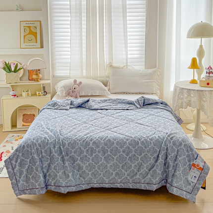 莎臣豹 2025新款小清新水洗棉花边夏被 在水一方