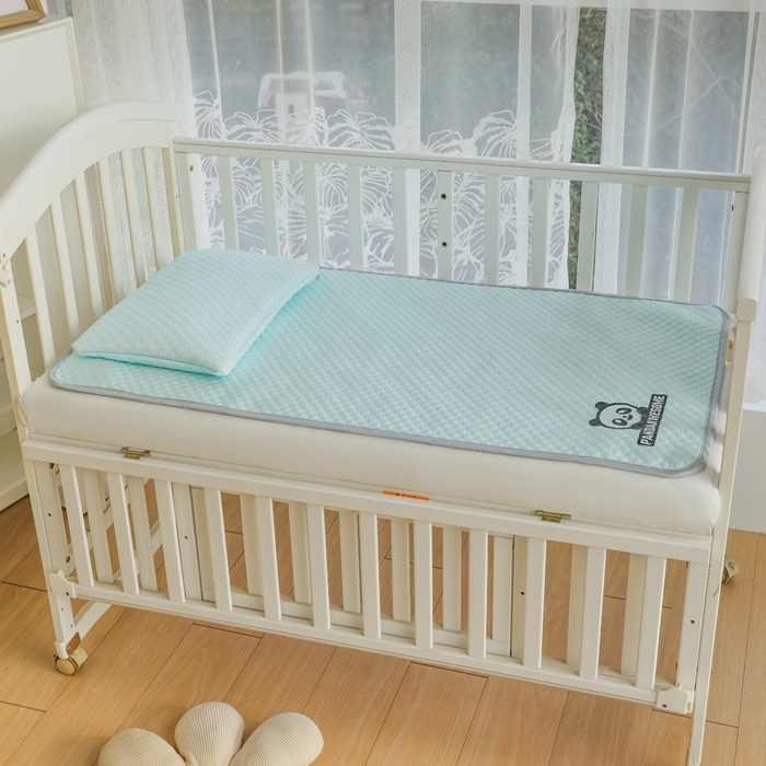 91家纺网 家纺一手货源 找家纺 宅部落 2025新款凉感豆豆儿童卡通凉席 酷熊-淡蓝