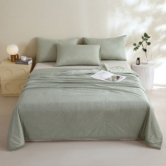 91家纺网 家纺一手货源 找家纺 品乐家纺 2025新款凉感A类可水洗抗菌冰冰被夏被夏凉被空调被被子被芯 冰冰被-绿