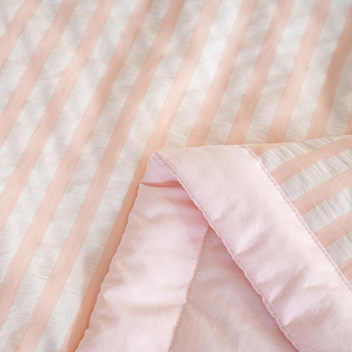 91家纺网 家纺一手货源 找家纺 吾诺 2025 色织立体泡泡棉彩虹系列大豆夏被子被芯夏凉被空调被 彩虹-粉