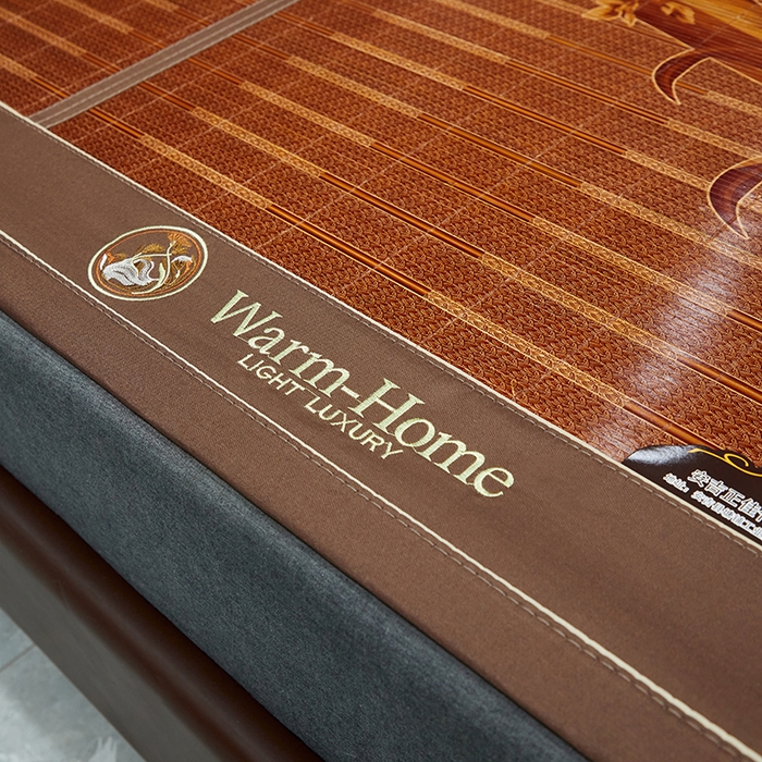 91家纺网 家纺一手货源 找家纺 苏迪凉席竹席2025新款竹席凉席冰丝席碳化双面印花藤草席 花好月圆