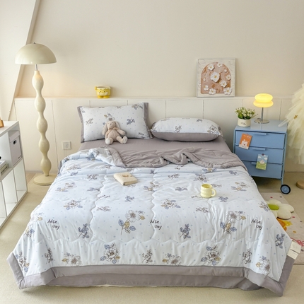 梦舒羽2025新款小清新系列水洗棉夏被 幸运波点