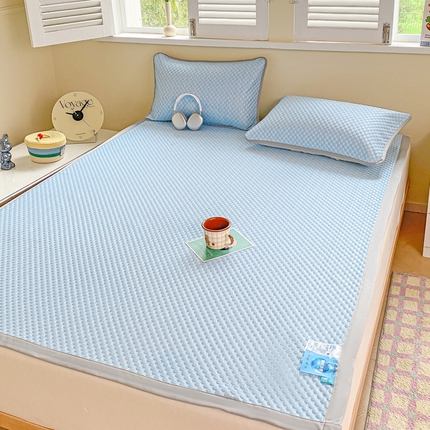 缦卡琳家纺 2025新款按摩豆豆凉席三件套 高级蓝色