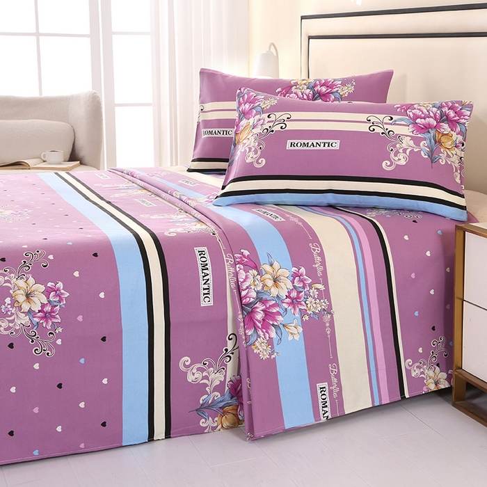 91家纺网 家纺一手货源 找家纺 望淮家纺 2025新款老粗布凉席床单三件套 花韵