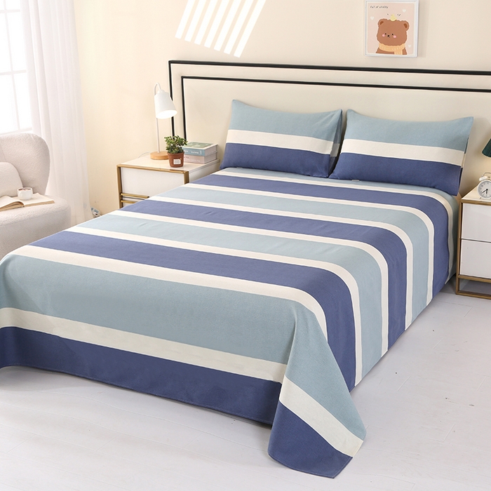 91家纺网 家纺一手货源 找家纺 望淮家纺 2025新款老粗布凉席床单三件套 欢乐时光