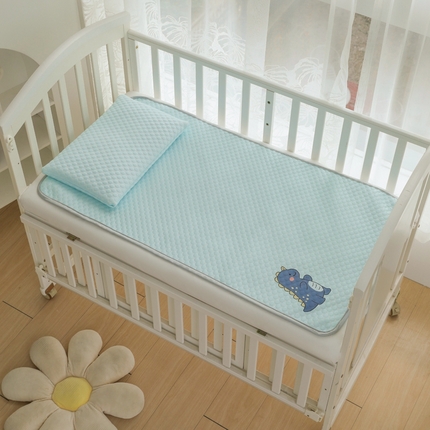 宅部落 2025新款凉感豆豆儿童卡通凉席 小恐龙-淡蓝