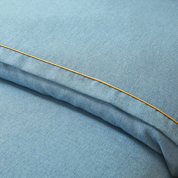 91家纺网 家纺一手货源 找家纺 芙怡 2025春夏新款8023款棉麻绒贴花美 容床罩-花漾系列 花漾-湖蓝