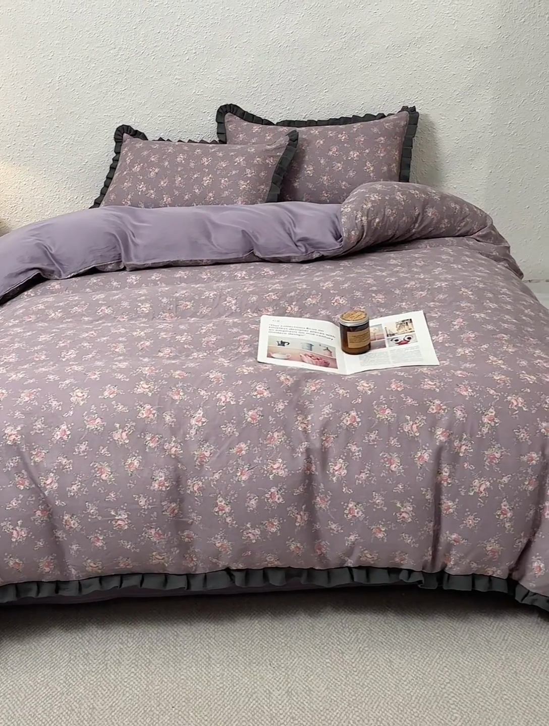 91家纺网 家纺一手货源 找家纺 2025新款A类纯棉双层纱皱皱纱花边四件套（复古风） 伊人诺兰