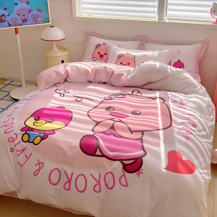 91家纺网 家纺一手货源 找家纺 浩诚 2025新款啵乐乐正版授权全棉纯棉四件套 趣玩时间