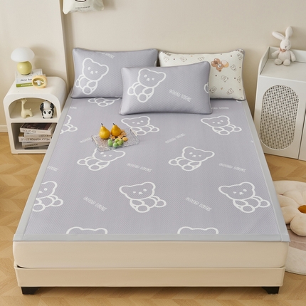 91家纺网 家纺一手货源 找家纺 （总）东宇床垫 2025新款印花3D凉豆豆三明治复合冰豆豆单软席凉席