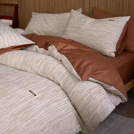 安莱生活 2025 全棉立体色织提花四件套 摩卡咖