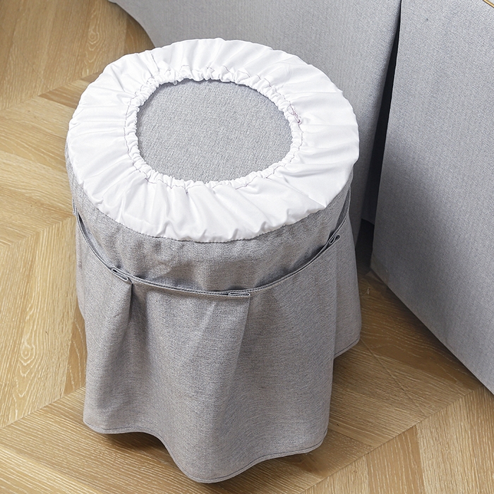 91家纺网 家纺一手货源 找家纺 芙怡 2025春夏新款8023款棉麻绒贴花美 容床罩-花漾系列 花漾-灰