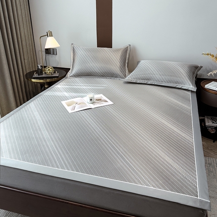 摩妮卡 2025新款碳光席床席款三件套可洗冰丝席 布莱垦-灰
