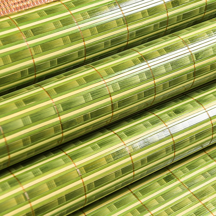 91家纺网 家纺一手货源 找家纺 苏迪凉席竹席2025新款竹席凉席冰丝席碳化双面印花藤草席 绿木纹