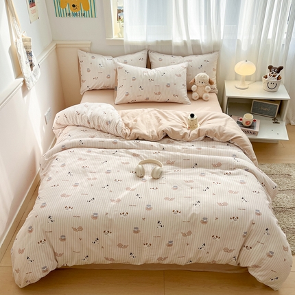 91家纺网 家纺一手货源 找家纺 （总）涵宸家纺 2025新款全棉双层纱印花四件套