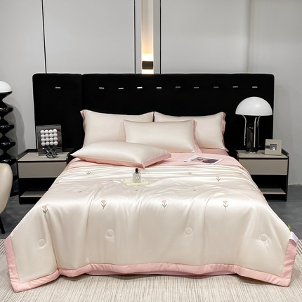 益多眠 2026新款花朵夏被四件套 花朵奶白粉