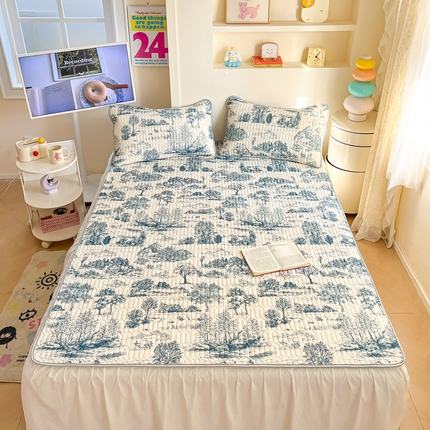 川悦生活 2025新款小阪凉感丝印花凉席 尼欧-藏青