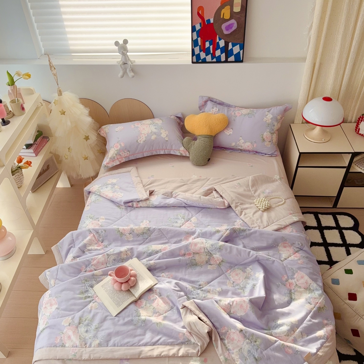 91家纺网 家纺一手货源 找家纺 于果 2025新款全棉纯棉夏被夏凉被空调被四件套 梦柔