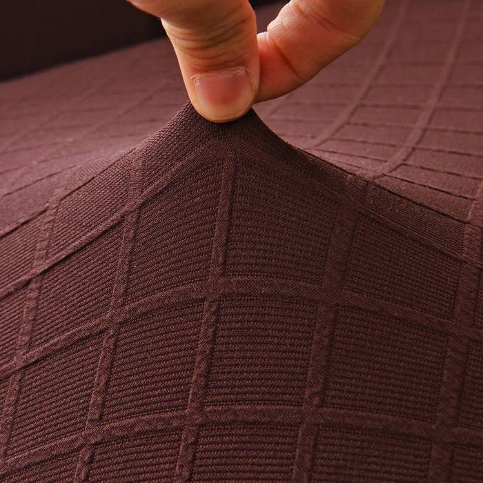 91家纺网 家纺一手货源 找家纺 启博家纺 2025新款菱形格小号老虎椅套 咖色