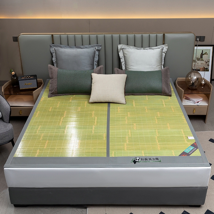 91家纺网 家纺一手货源 找家纺 苏迪凉席竹席2025新款竹席凉席冰丝席碳化双面印花藤草席 清凉生态-绿