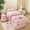 91家纺网 家纺一手货源 找家纺 芙怡 2025春夏新款8023款棉麻绒贴花美 容床罩-花漾系列 花漾-粉