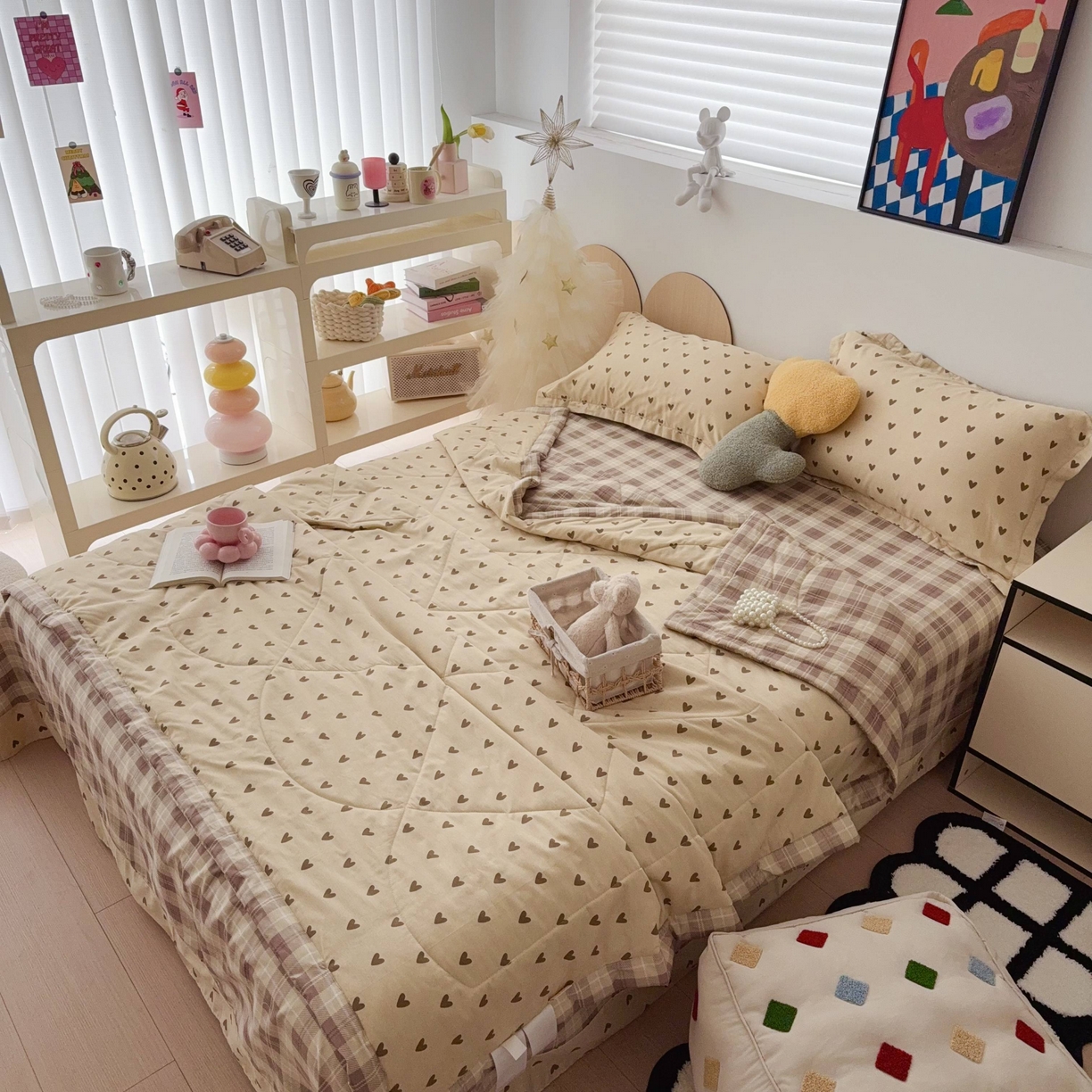 91家纺网 家纺一手货源 找家纺 于果 2025新款全棉纯棉夏被夏凉被空调被四件套 满心欢喜