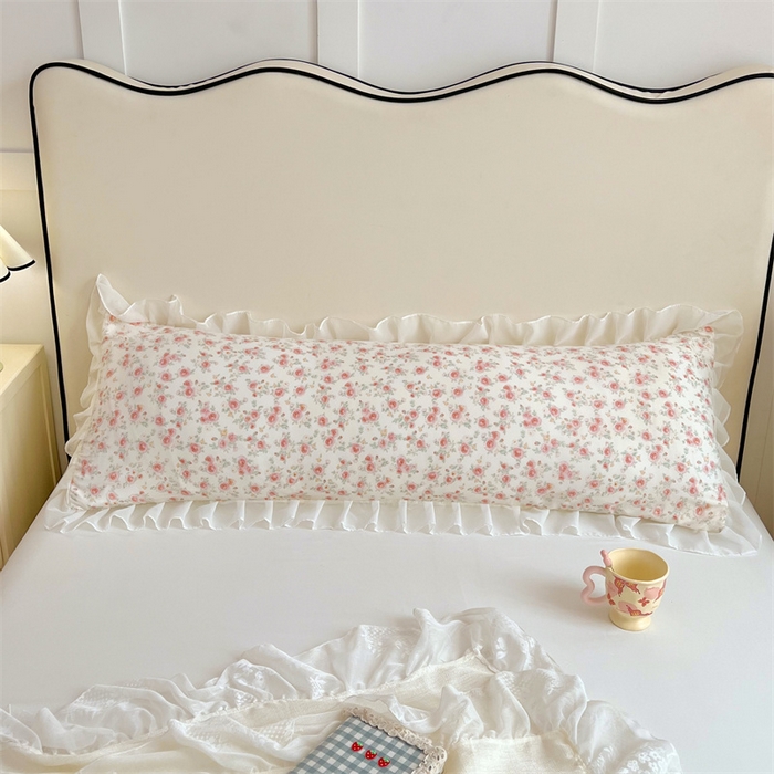 91家纺网 家纺一手货源 找家纺 （总）梦舒羽2025新款针织棉双层纱花边枕头套情侣双人枕套枕芯套枕头内胆套