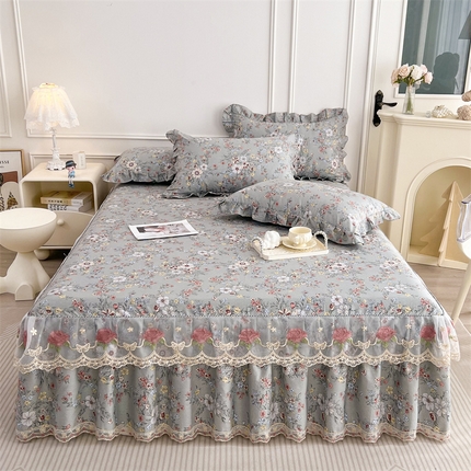 91家纺网 家纺一手货源 找家纺 （总）十个点 2025新款全棉纯棉蕾丝花边床裙四件套