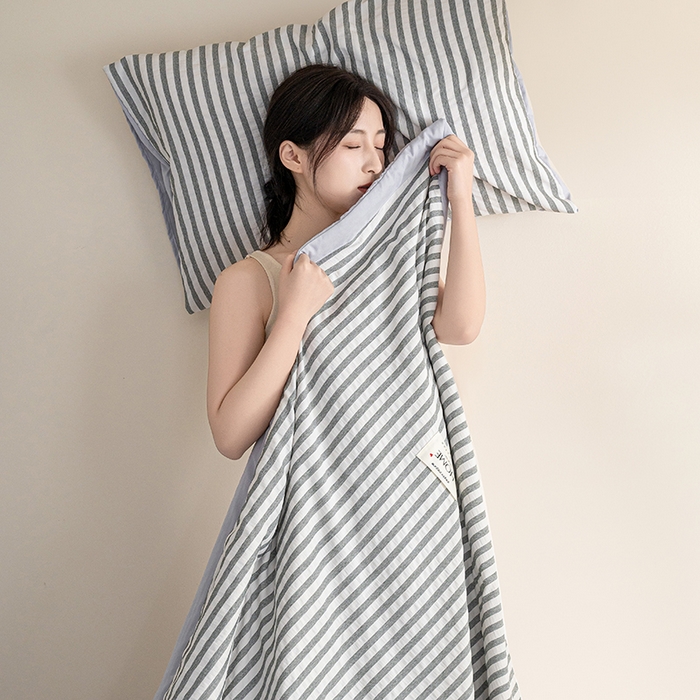 91家纺网 家纺一手货源 找家纺 吾诺 2025 色织立体泡泡棉彩虹系列大豆夏被子被芯夏凉被空调被 彩虹-灰