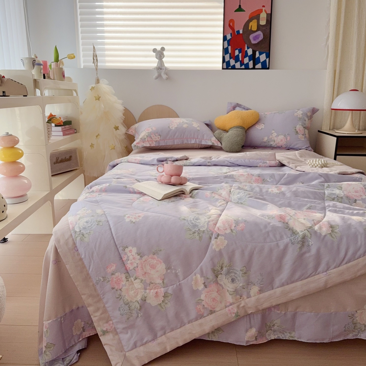 91家纺网 家纺一手货源 找家纺 于果 2025新款全棉纯棉夏被夏凉被空调被四件套 梦柔