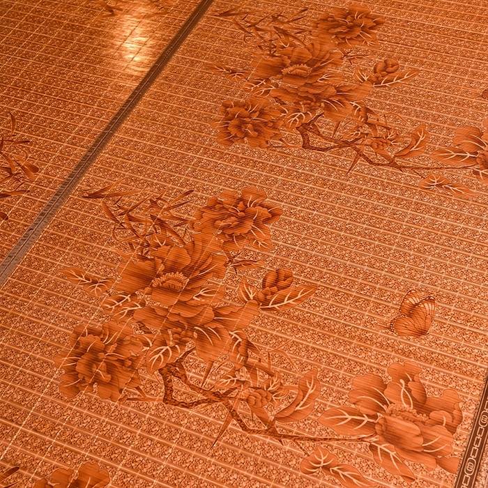 91家纺网 家纺一手货源 找家纺 苏迪凉席竹席2025新款竹席凉席冰丝席碳化双面印花藤草席 蝶舞飞扬