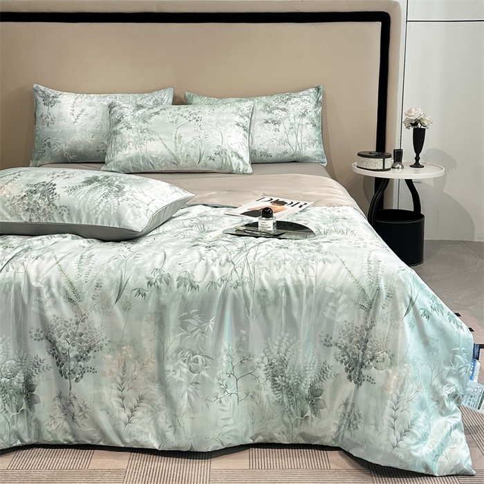91家纺网 家纺一手货源 找家纺 笙意家纺  2025新款水洗真丝数码印花暗盒款夏被 雨棠