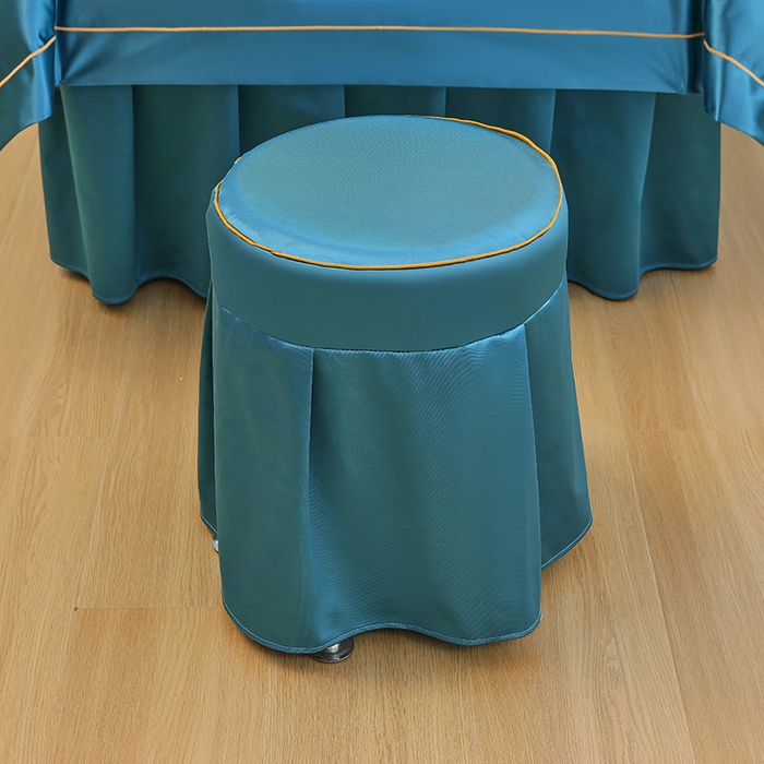 91家纺网 家纺一手货源 找家纺 芙怡 2025春夏新款8028款冰丝绒美 容床罩-一字绣系列 一字绣-宝蓝