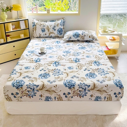 91家纺网 家纺一手货源 找家纺 （总）梵巢家纺 芦荟棉床笠单床笠，外贸跨境单床笠磨毛床笠印花床笠床笠三件套