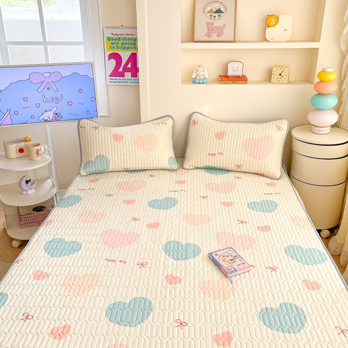 91家纺网 家纺一手货源 找家纺 川悦生活 2025新款小阪凉感丝印花凉席 幸福芙蕾