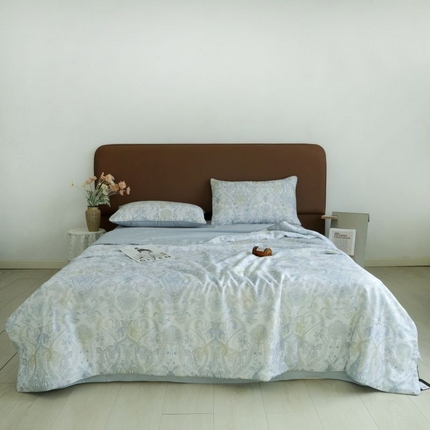 91家纺网 家纺一手货源 找家纺 朵美 2025新款50支天丝印花夏被+夏被四件套 兰顿