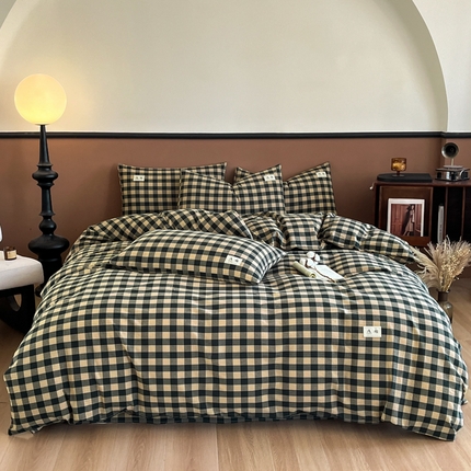 21度C 2025复古风全棉A类母婴级四件套 夏沫绿